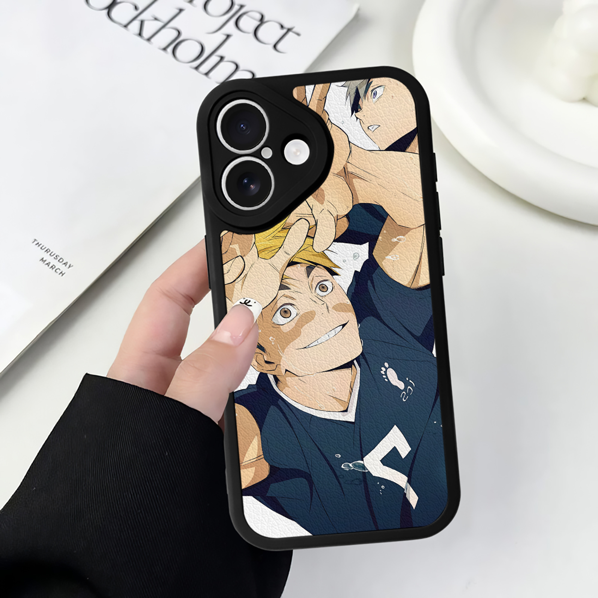 （画像用） ハイキュー!! Haikyu!! 【iPhone 16シリーズ対応】シリコンスマホケース（レザー調） 材質：シリコン